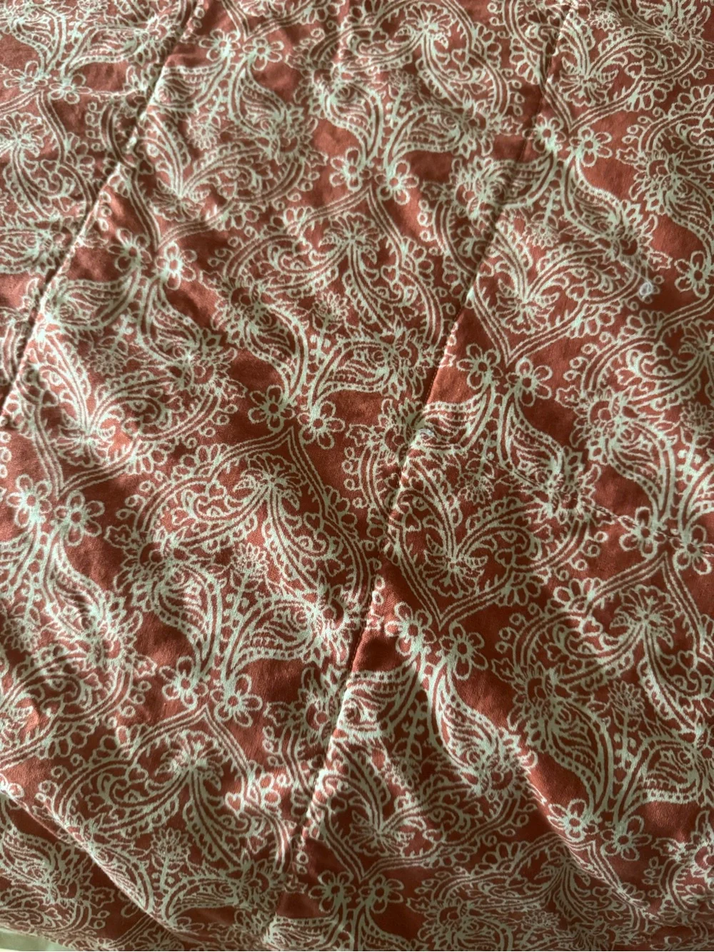Patchwork Quilt Bedspread in Pink, Beige and Blue approx. 88 by 82 inches